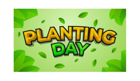 Planting day text template, vector illustration 