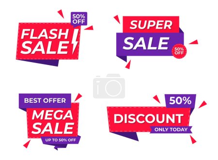 Illustration for Sale stickers set. special discount. special offer, discount, super sale. vector illustration. - Royalty Free Image