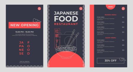 Illustration for Authentic Japanese ramen social media post for asian food marketing - Royalty Free Image