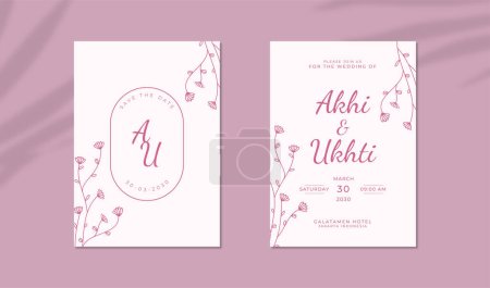 Illustration for Abstract organic shape wedding card template - Royalty Free Image