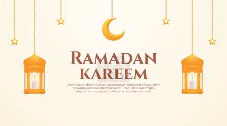 Ilustración de Hermoso kareem ramadán con linterna y fondo suave - Imagen libre de derechos