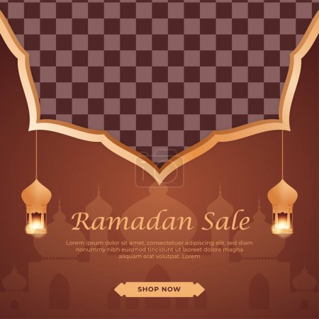 Téléchargez les illustrations : Ramadan réaliste kareem vente décor islamique lanterne fond - en licence libre de droit