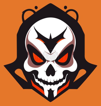 Illustration for Get into the Halloween spirit with our spooky skull vector art. Spooky skull vector perfect for Halloween design - Royalty Free Image