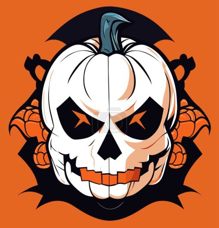 Illustration for Get into the Halloween spirit with our spooky skull vector art. Spooky skull vector perfect for Halloween design - Royalty Free Image