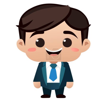 Illustration for Professional Office Boy Vector Character Art - Royalty Free Image