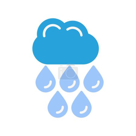 Illustration for Rain icon in flat style - Royalty Free Image