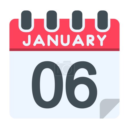 6 January Icon in Flat style