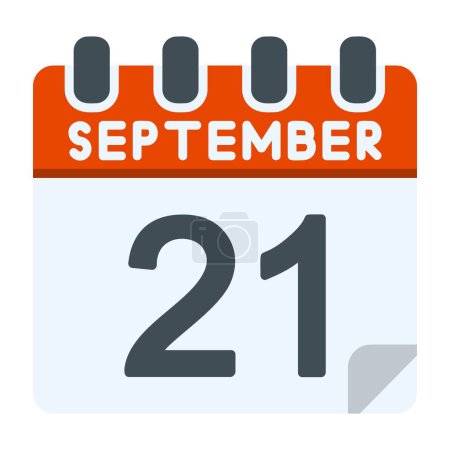 Ilustración de 21 Septiembre Icono en estilo plano - Imagen libre de derechos