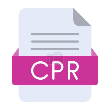 Illustration for CPR File FormatFlat Icon - Royalty Free Image
