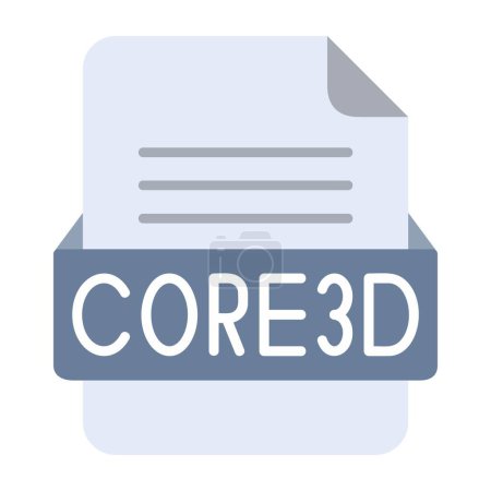 Téléchargez les illustrations : Format de fichier CORE3D Icône plate - en licence libre de droit