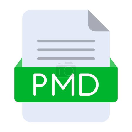 Illustration for PMD File FormatFlat Icon - Royalty Free Image