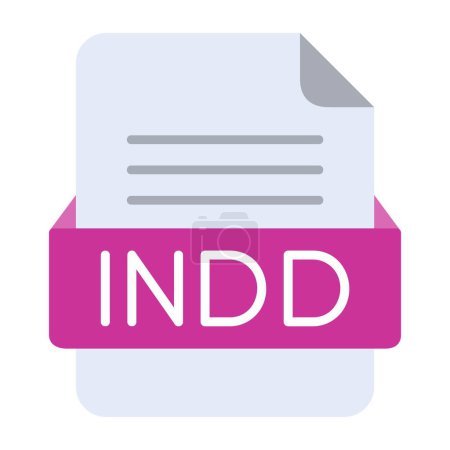 Illustration for INDD File FormatFlat Icon - Royalty Free Image