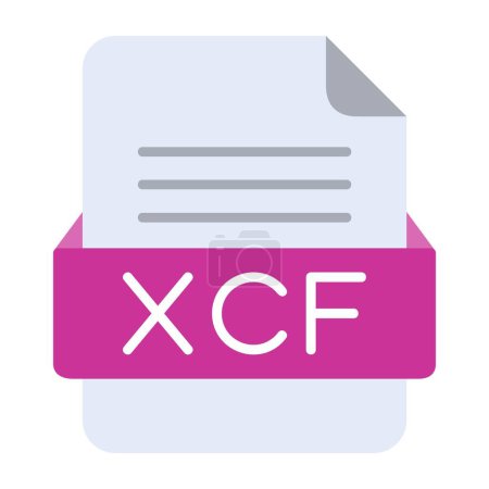 Illustration for XCF File FormatFlat Icon - Royalty Free Image