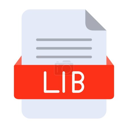 Ilustración de LIB Formato de archivoIcono plano - Imagen libre de derechos