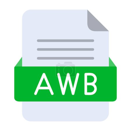 Illustration for AWB File FormatFlat Icon - Royalty Free Image