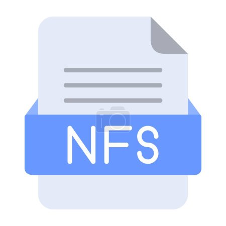 Ilustración de Formato de archivo NFS Icono plano - Imagen libre de derechos