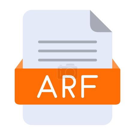 Illustration for ARF File FormatFlat Icon - Royalty Free Image