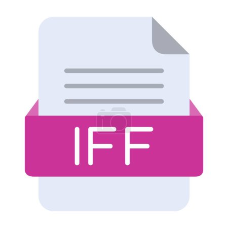 Illustration for IFF File FormatFlat Icon - Royalty Free Image