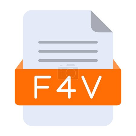 Illustration for F4V File FormatFlat Icon - Royalty Free Image