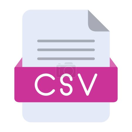 Ilustración de CSV Formato de archivoIcono plano - Imagen libre de derechos