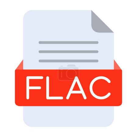 Téléchargez les illustrations : Format de fichier FLAC Icône plate - en licence libre de droit