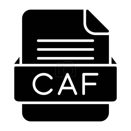 Téléchargez les illustrations : Icône plate de format de fichier CAF - en licence libre de droit