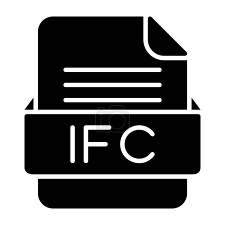 Illustration for IFC File FormatFlat Icon - Royalty Free Image