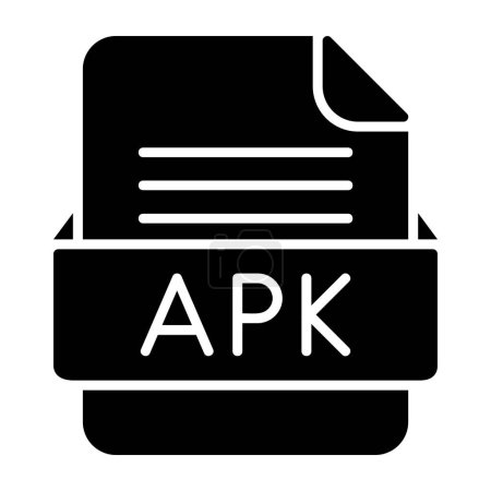 Illustration for APK File FormatFlat Icon - Royalty Free Image