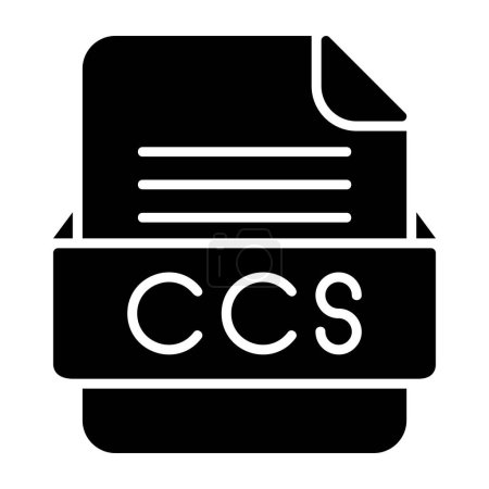 Téléchargez les illustrations : Icône plate de format de fichier CCS - en licence libre de droit