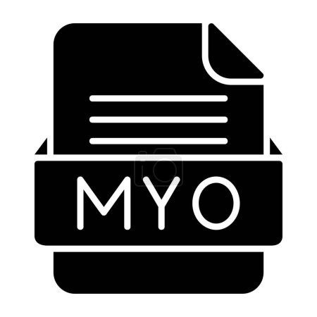 Ilustración de Formato de archivo MYO Icono plano - Imagen libre de derechos