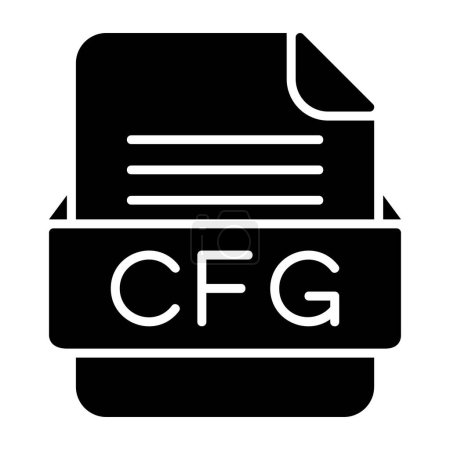 Téléchargez les illustrations : Format de fichier CFG Icône plate - en licence libre de droit
