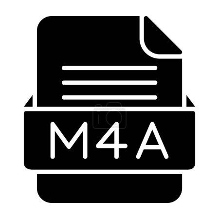 Illustration for M4A File FormatFlat Icon - Royalty Free Image