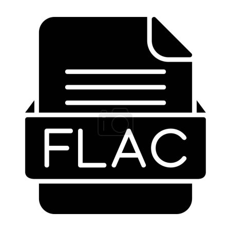 Téléchargez les illustrations : Format de fichier FLAC Icône plate - en licence libre de droit
