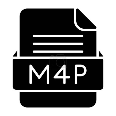 Téléchargez les illustrations : Format de fichier M4P Icône plate - en licence libre de droit