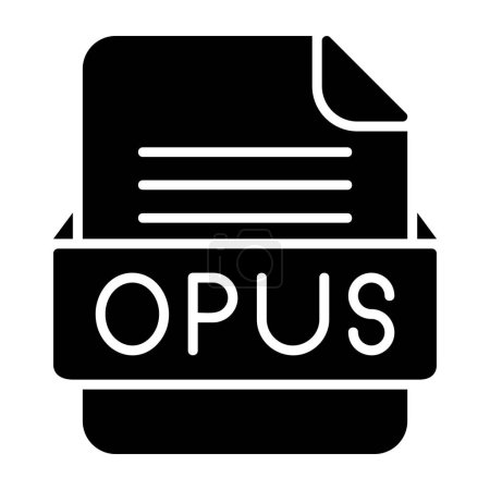 Ilustración de Formato de archivo OPUS Icono plano - Imagen libre de derechos