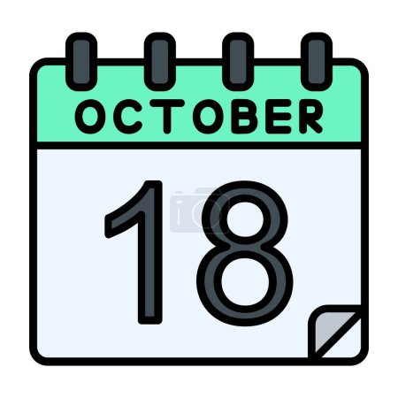 Illustration for 18 October Vector Icon Design - Royalty Free Image