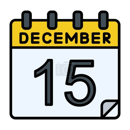 Illustration for 15 December Vector Icon Design - Royalty Free Image