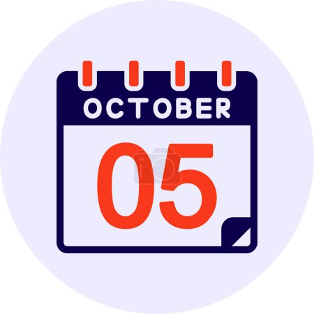Illustration for 5 October Vector Icon Design - Royalty Free Image
