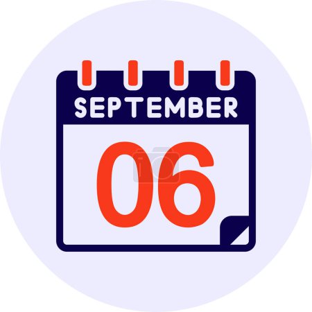 Illustration for 6 September Vector Icon Design - Royalty Free Image