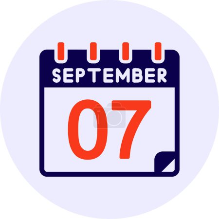 Illustration for 7 September Vector Icon Design - Royalty Free Image