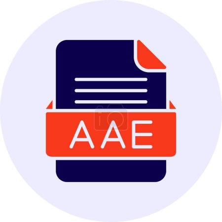 Illustration for AAE File Format Flat Icon - Royalty Free Image