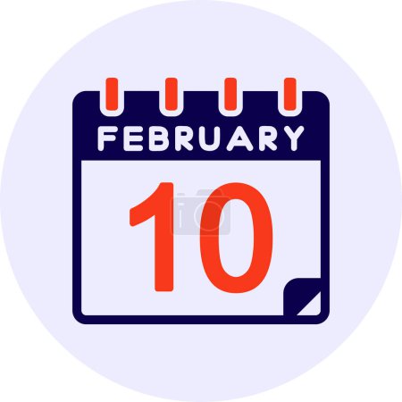 Illustration for 10 February Vector Icon Design - Royalty Free Image