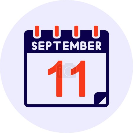Illustration for 11 September Vector Icon Design - Royalty Free Image