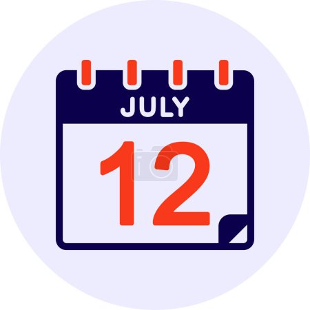 Illustration for 12 July Vector Icon Design - Royalty Free Image
