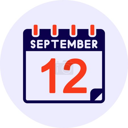 Illustration for 12 September Vector Icon Design - Royalty Free Image