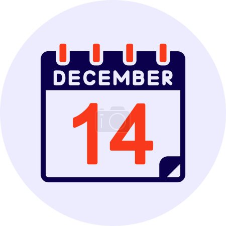 Illustration for 14 December Vector Icon Design - Royalty Free Image