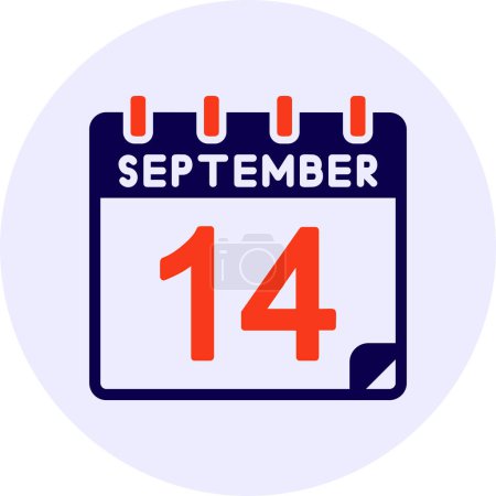 Illustration for 14 September Vector Icon Design - Royalty Free Image