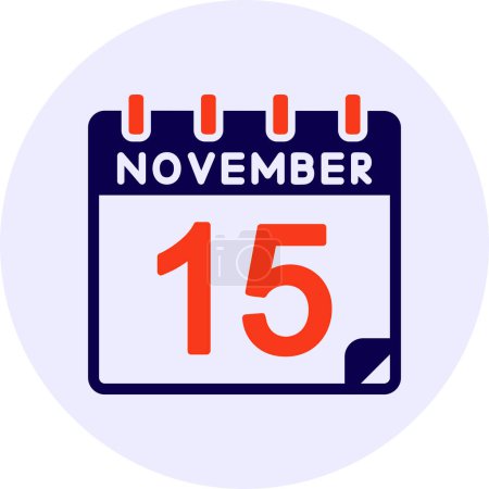 Illustration for 15 November Vector Icon Design - Royalty Free Image