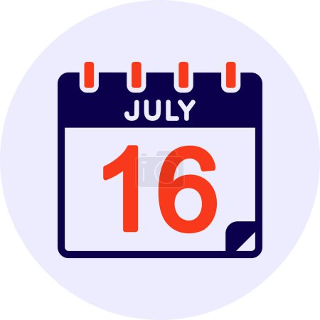 Illustration for 16 July Vector Icon Design - Royalty Free Image