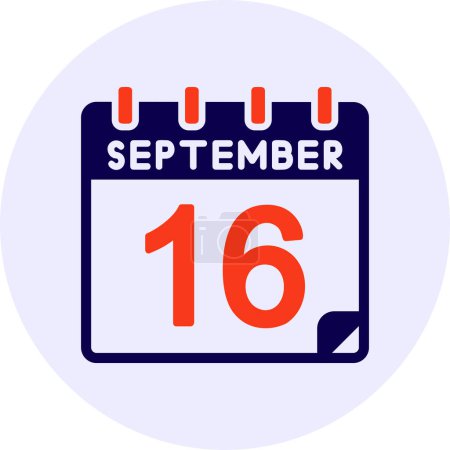 Illustration for 16 September Vector Icon Design - Royalty Free Image